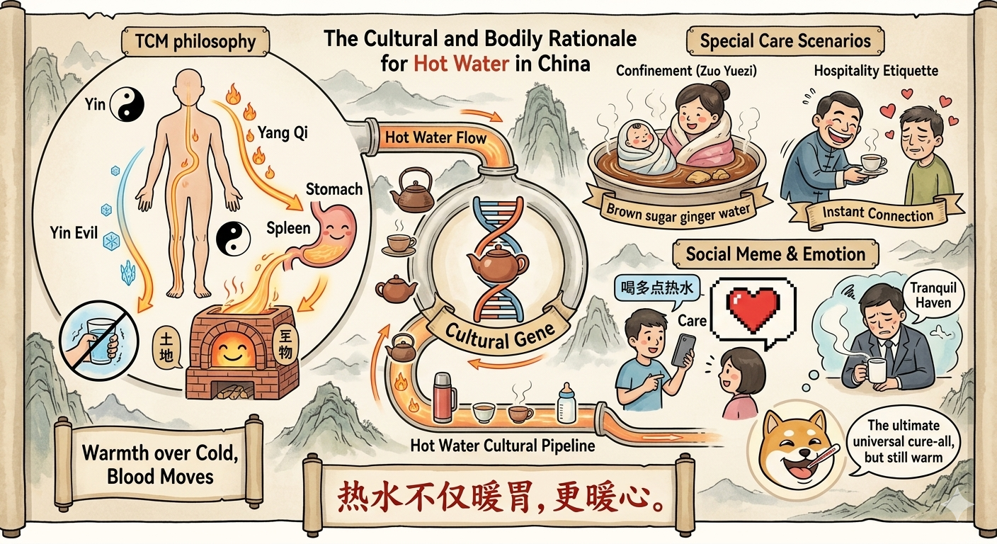 why do chinese people drink hot water